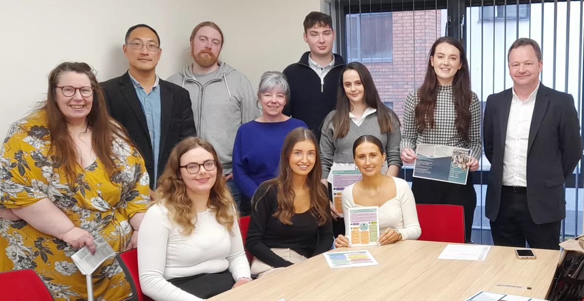 Students present information sheets in Citizens Information office Limerick