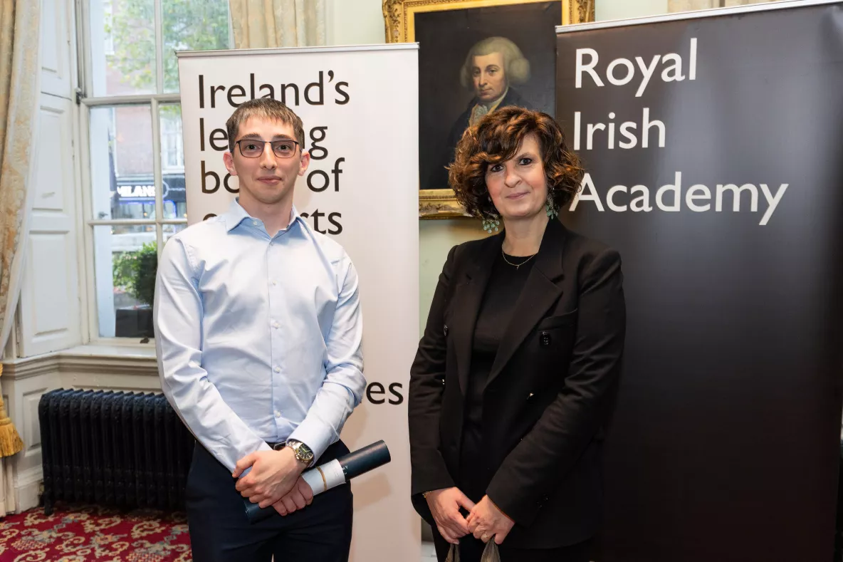 Hamilton Prize award winner Peter Meehan pictured with Dr Romina Gaburro