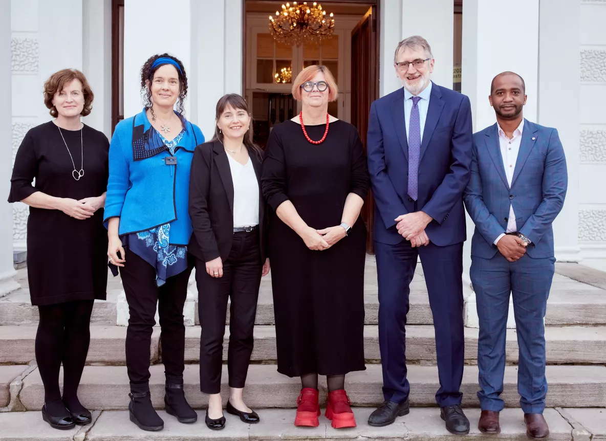 A group pictured outside Plassey House at UL following the launch of a new partnership with the Department of Health