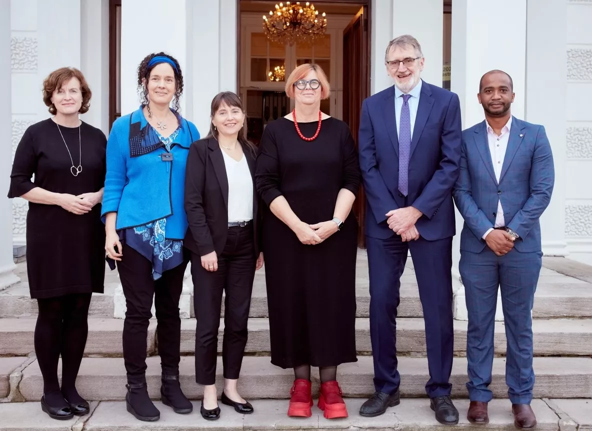 Pictured at the launch of UL’s Refugee and Migrant Health Partnership with the Department of Health are (L to R) Professor Ailish Hannigan, School of Medicine, UL, Professor Helen Phelan, Irish World Music Academy, UL, Professor Anne MacFarlane, Director WHO Collaborating Centre, School of Medicine, UL, Professor Kerstin Mey, President UL, Jim Walsh, Department of Health and Ahmed Hassan Mohame, Doras Picture: Maurice Gunning