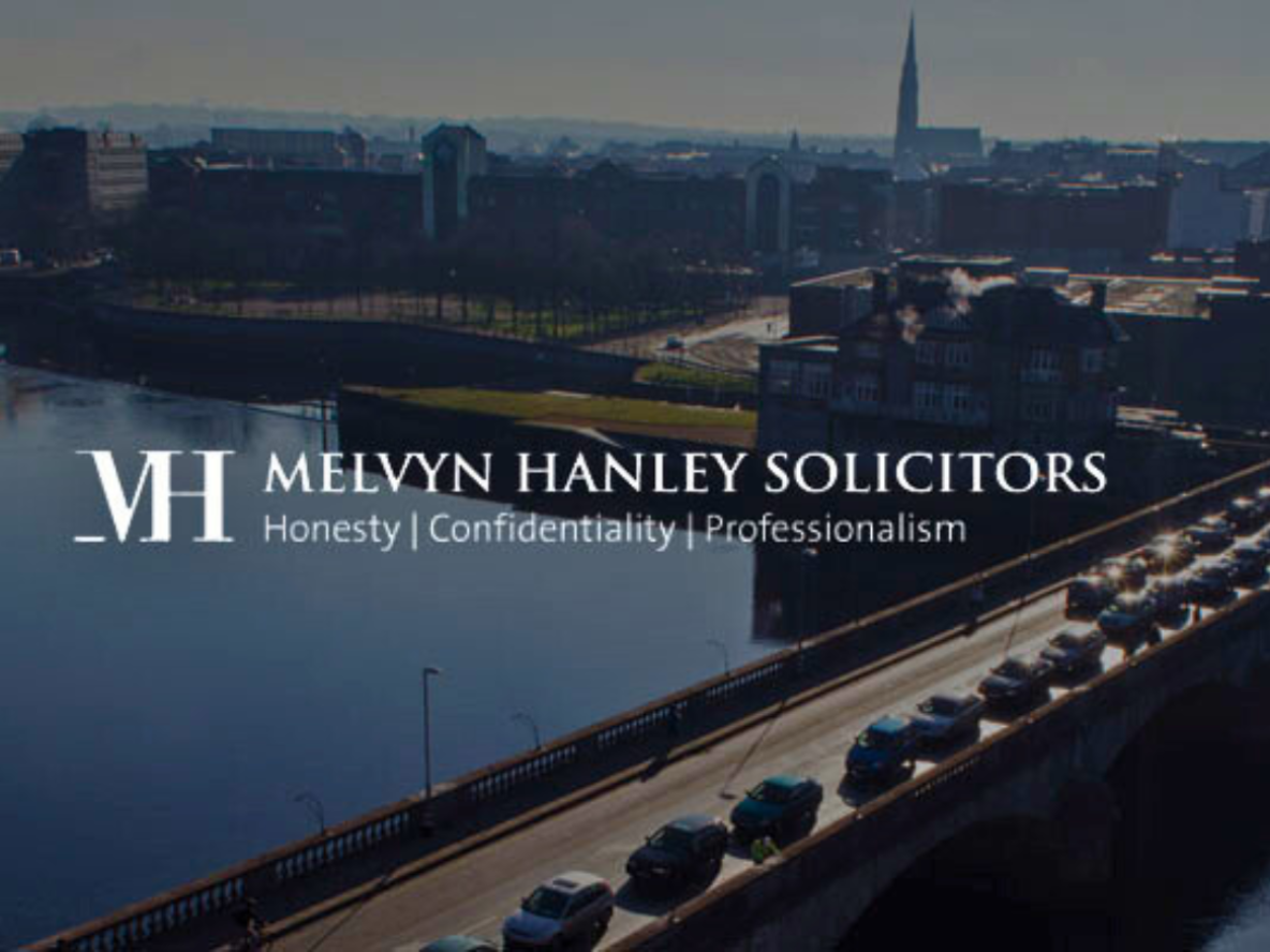 Logo of Melvyn Hanley Solicitors set in front of Limerick City