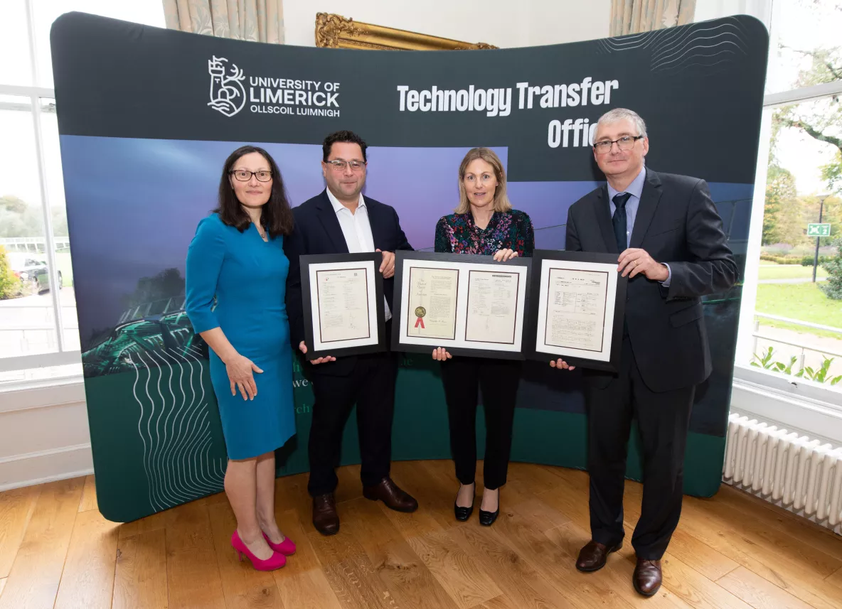 A group of people pictured at the UL Innovation Awards