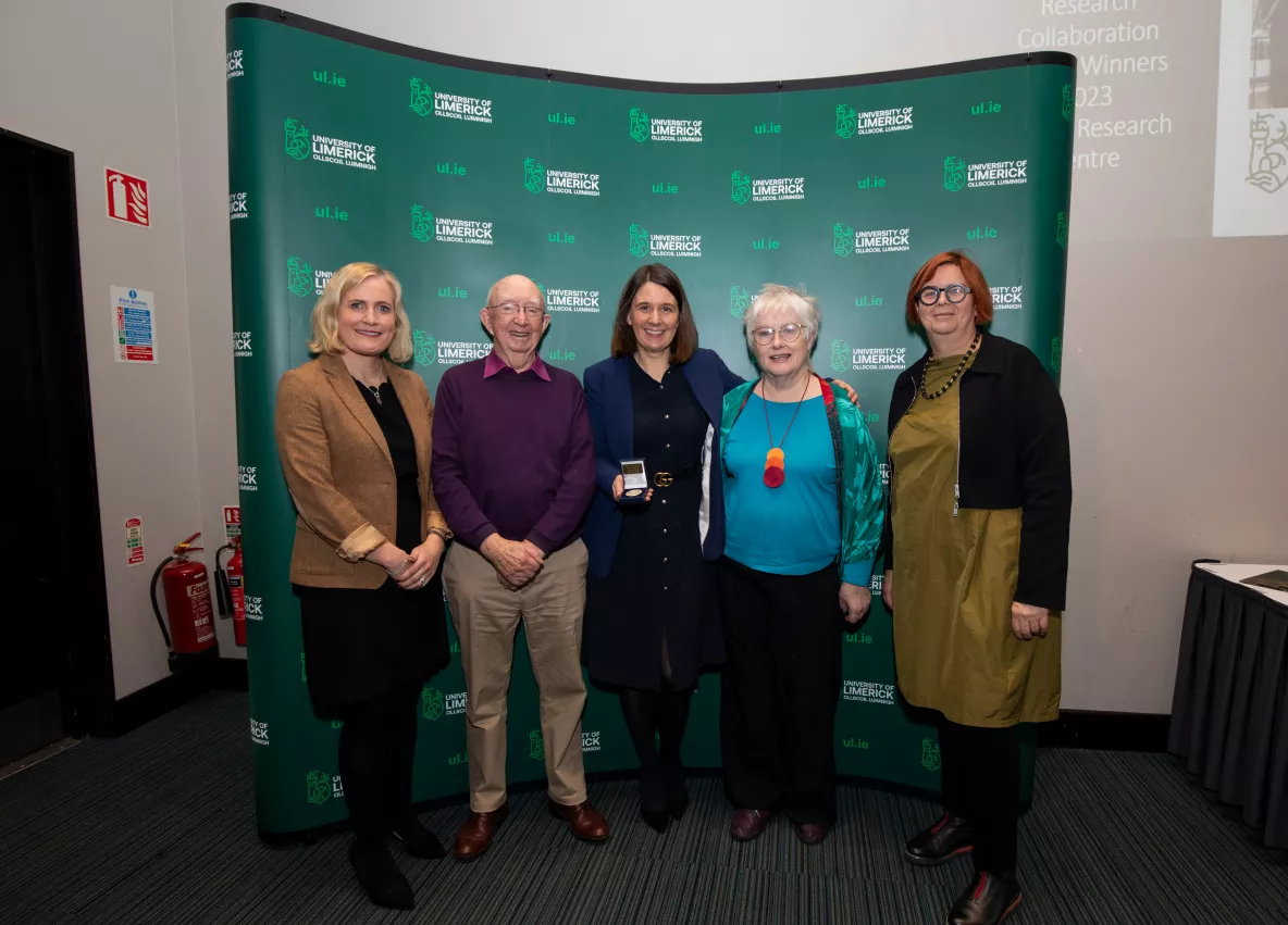 A group of people pictured at the UL President’s Research Excellence and Impact Awards 