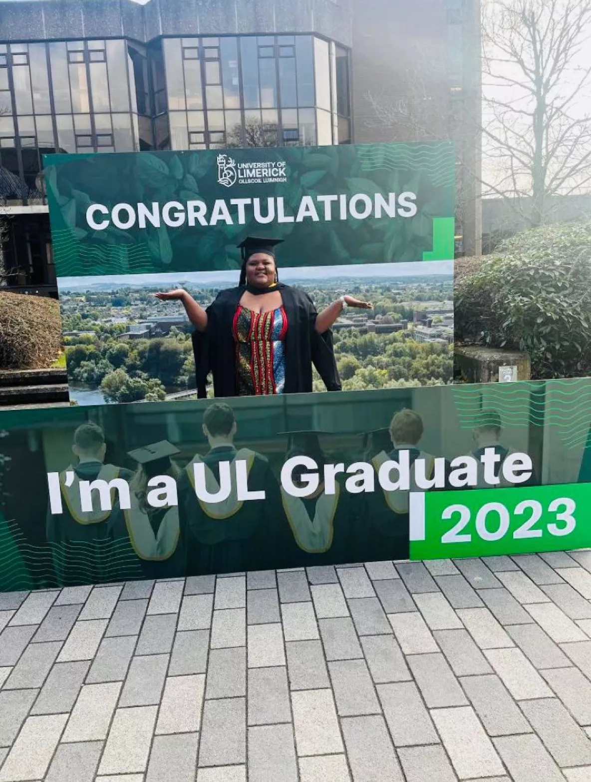 Eunice Chungu in her graduation gown 