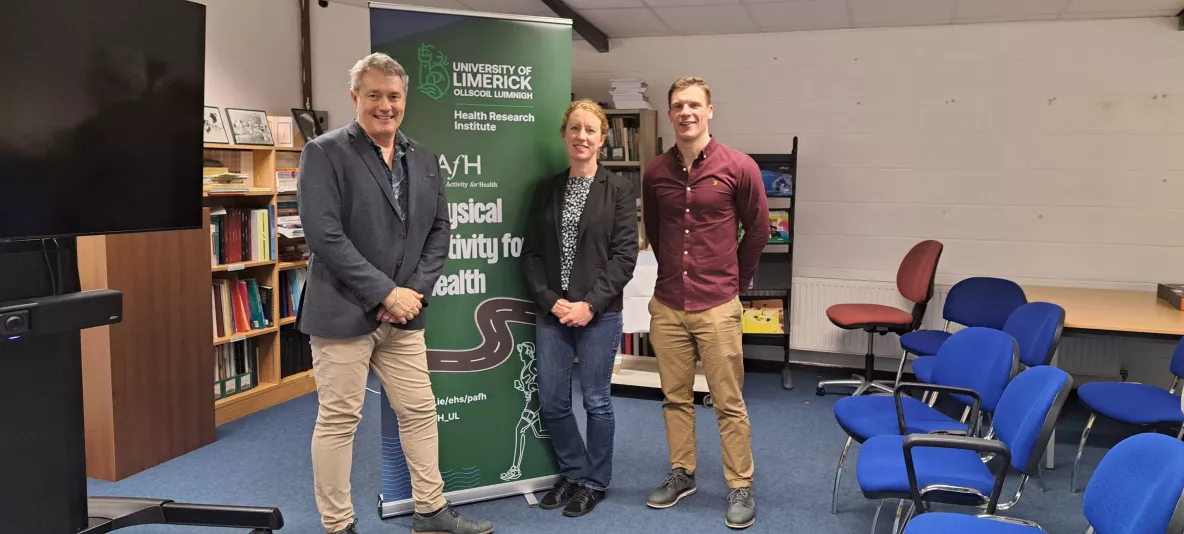 Photo of Dr Charlie Foster, Professor Elaine Murtagh and Professor Brian Carson