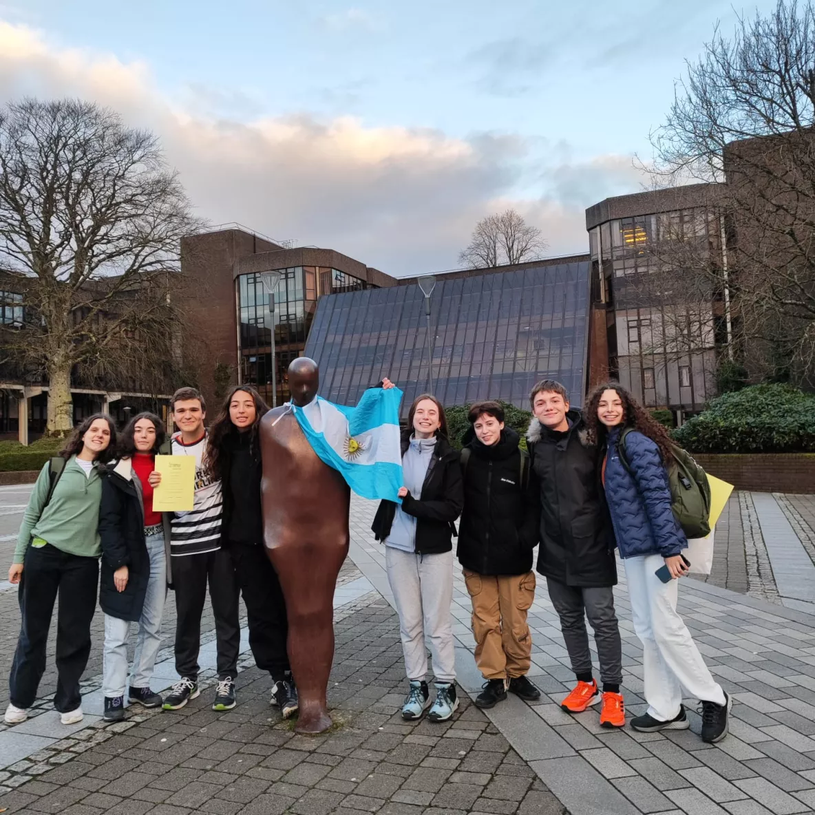 Students posing at Brown Thomas 