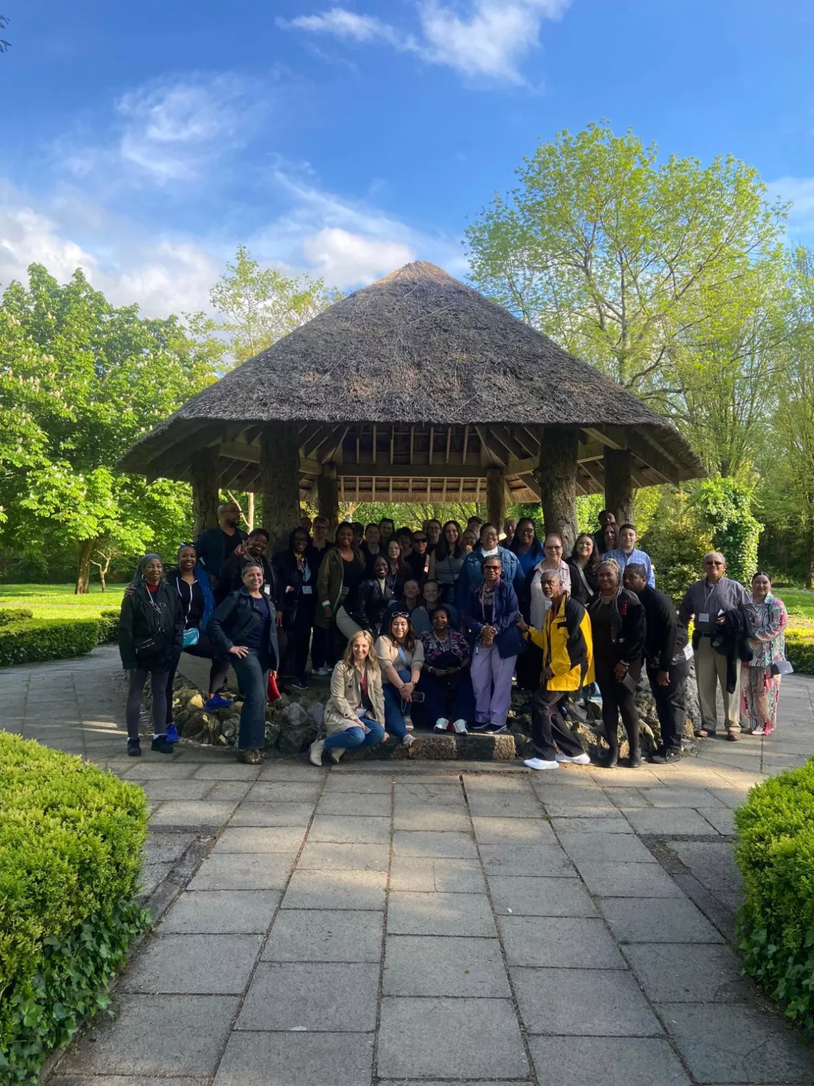 Gwynedd Mercy Uni group under a gazebo