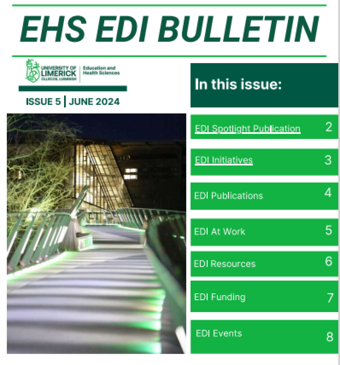 Cover Page of EHS EDI News Bulletin Issue 5 June 2024
