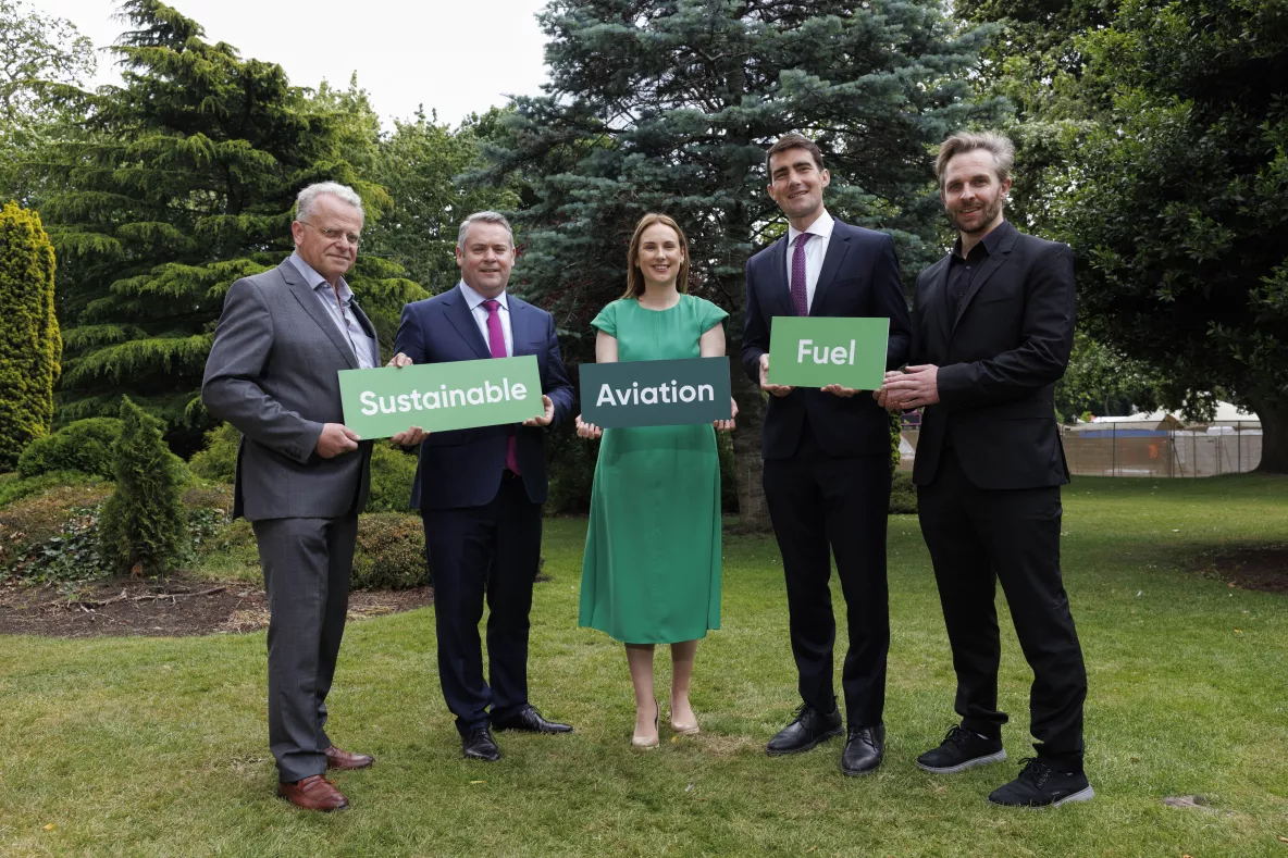 Professor Luuk Van der Wielen with Minister Jack Chambers and others