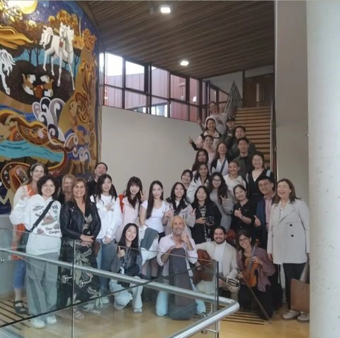 Students from China gathered for a group photo in the Irish World Academy