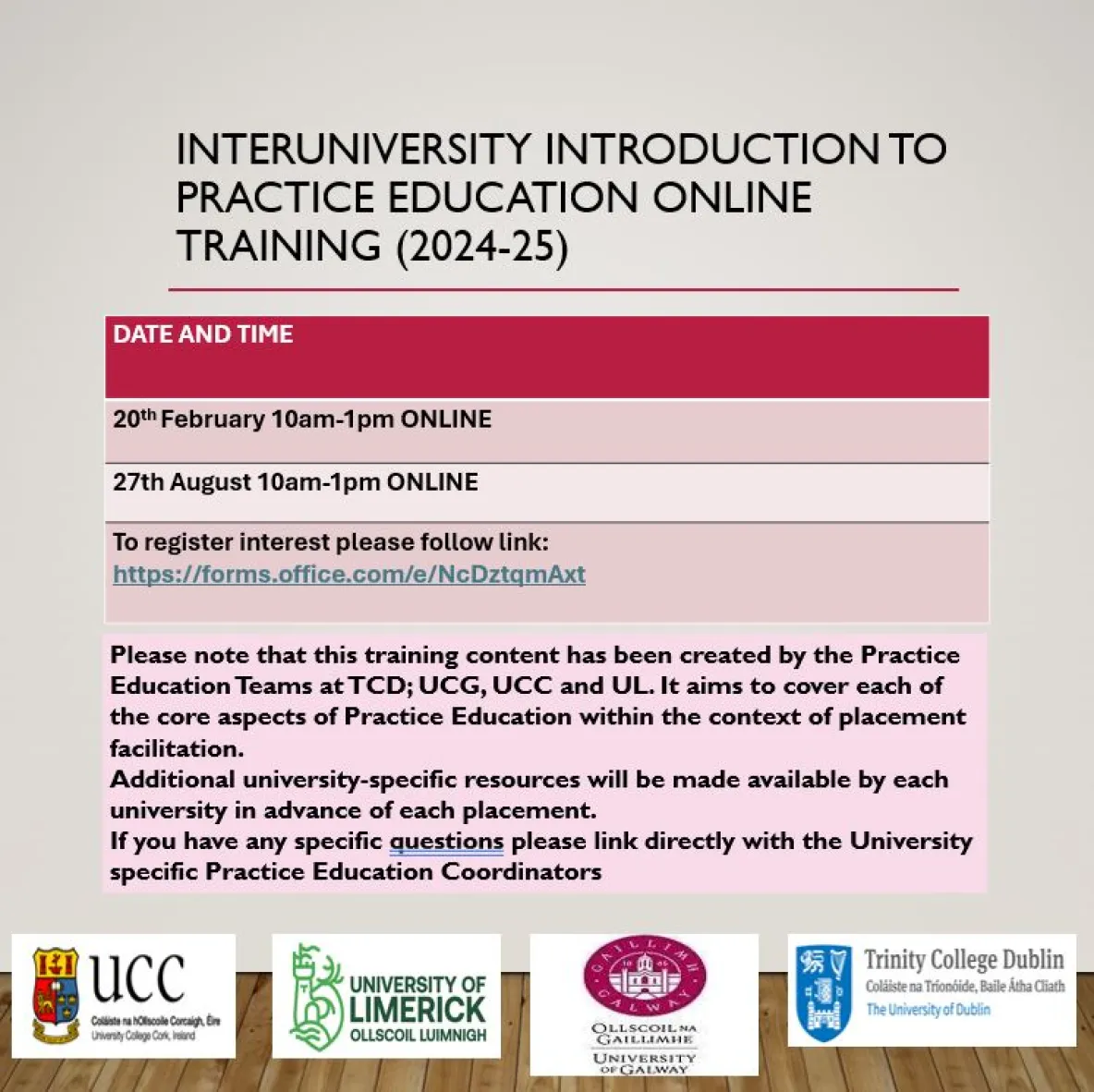 Occupational Therapy Practice Educators - a 1st Interuniversity Practice Education Workshop 