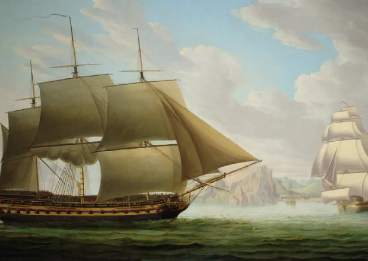 Painting of East Indiaman ship