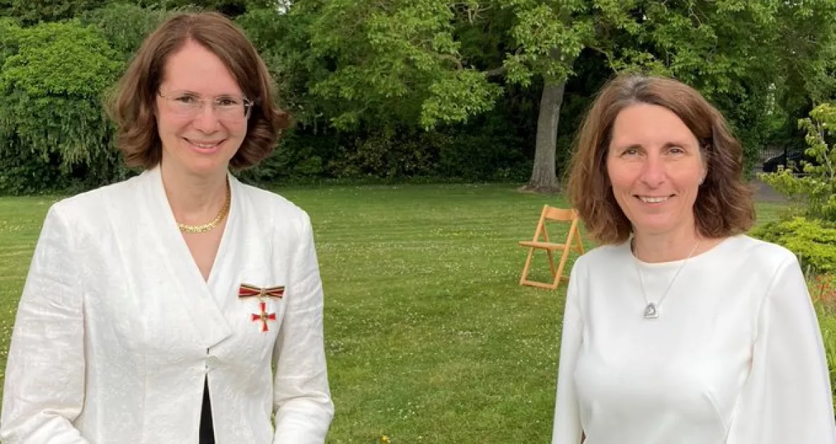 Professor Gisela Holfter with H.E. Mrs Deike Potzel, Amassador of the Federal Republic of Germany