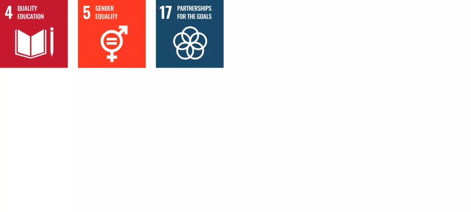 Logos for 4, SDG 5 and SDG 17