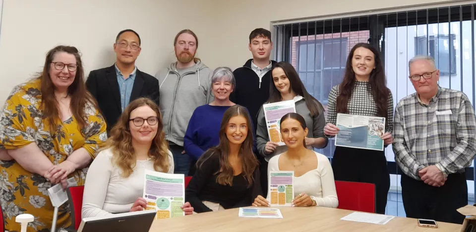 Students present information sheets in Citizens Information office Limerick