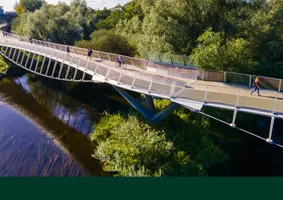 Image of the Living Bridge on a sunny day