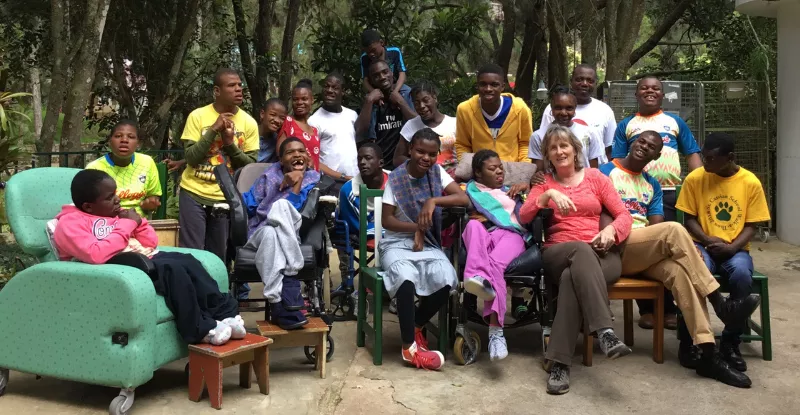 Gena with the children in Haiti