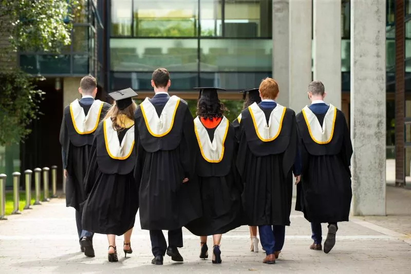 Graduates wearing robes