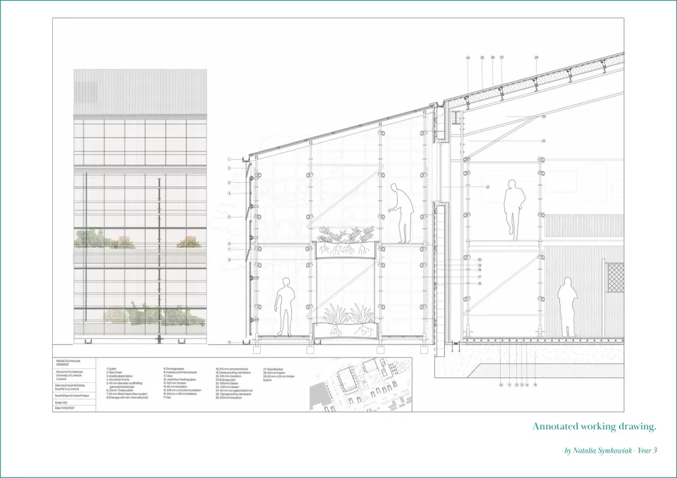 Annotated working drawing. Natalia Symkowiak.